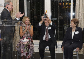 HHREC Board Chairperson Daniel Weinreb presenting Sprit of Humanity award to Jerry Kaidanow